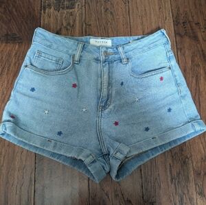 PacSun Blue Jean Shorts with Embroidered Stars